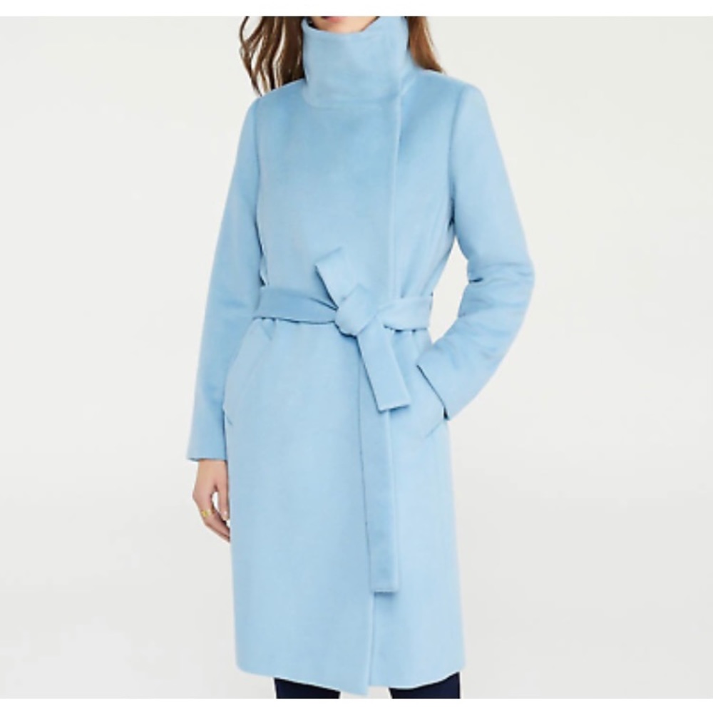 Ann Taylor Blue Belted Coat